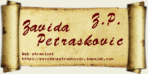 Zavida Petrašković vizit kartica